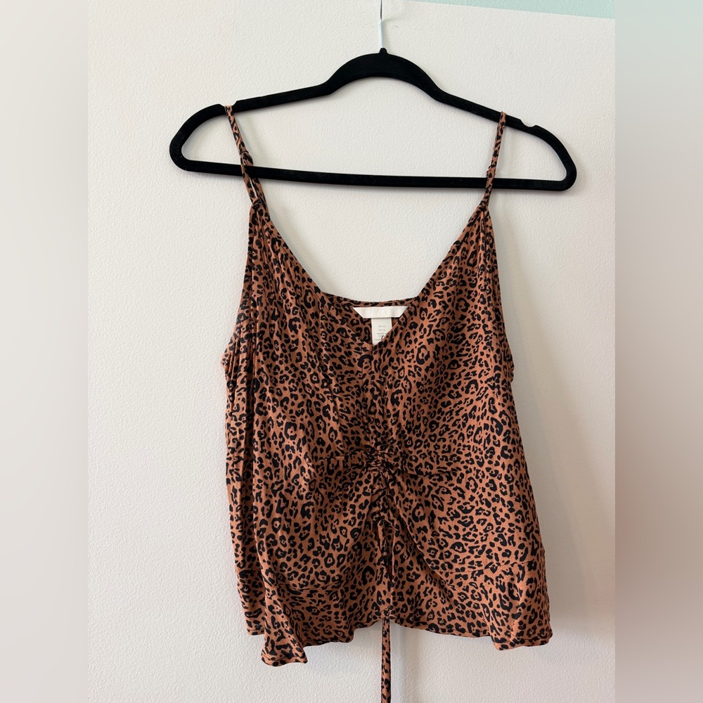 H&M Brown Leopard Print Cheetah Cami Camisole Tank Top